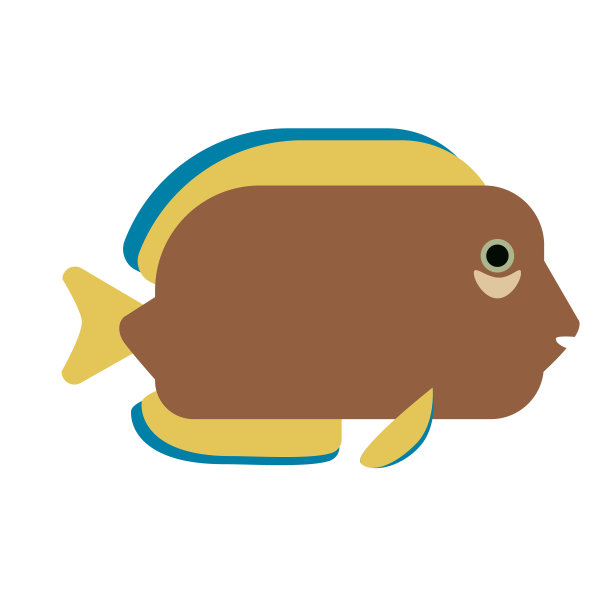 珍奇鱼平色艺术插图图片下载