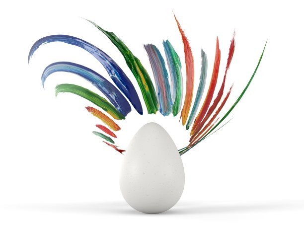 用画笔勾勒一个白色的复活节彩蛋。三维演示图片下载