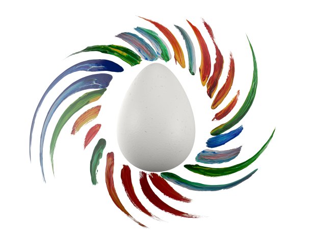 用画笔勾勒一个白色的复活节彩蛋。三维演示图片下载