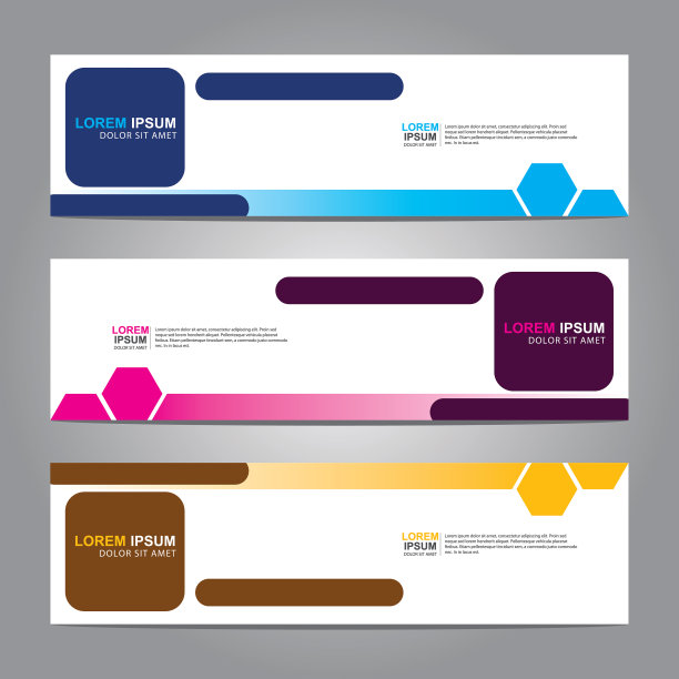 矢量抽象网页横幅设计模板。图片下载