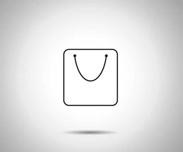 纸购物袋矢量图标插图，网上购物图片下载