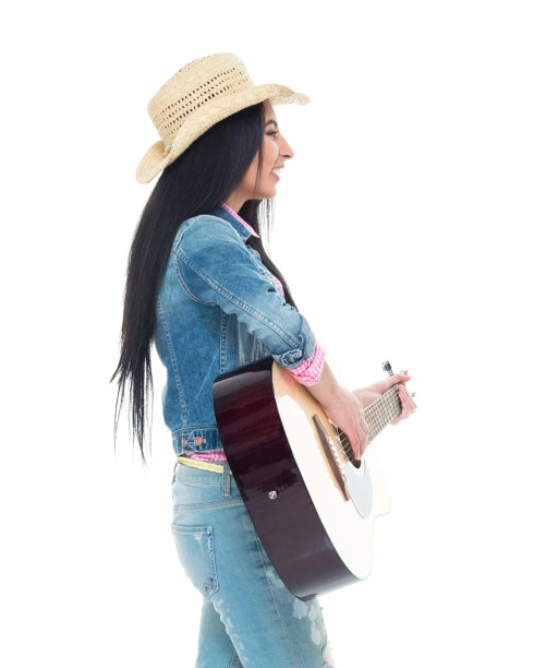 美丽的拉丁女性穿着牛仔布图片下载