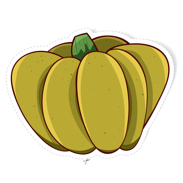 南瓜贴纸向量图片下载