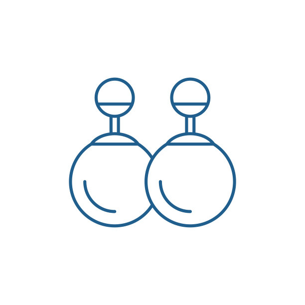 耳环线性图标概念。耳环扁平矢量符号、标志、轮廓插图。图片下载