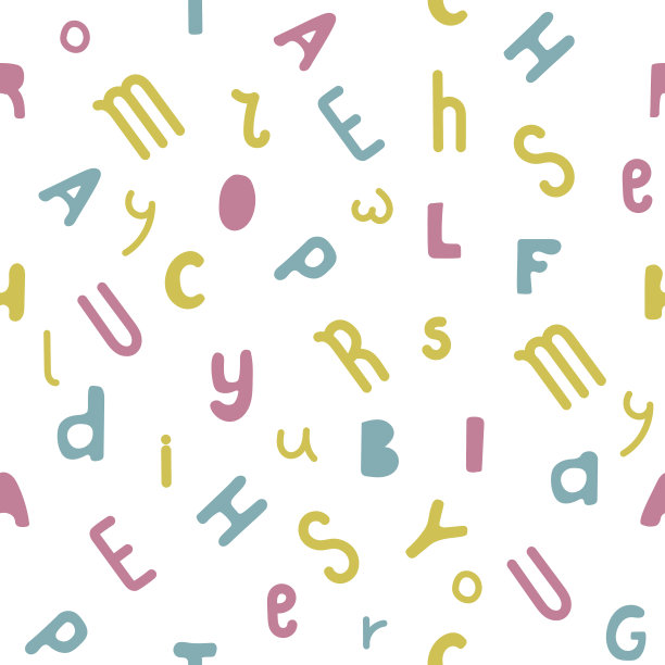 白色背景上的字母。无缝模式。向量。图片下载