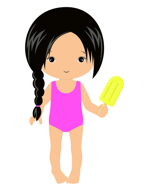 可爱的小女孩与冰淇淋隔离图片下载