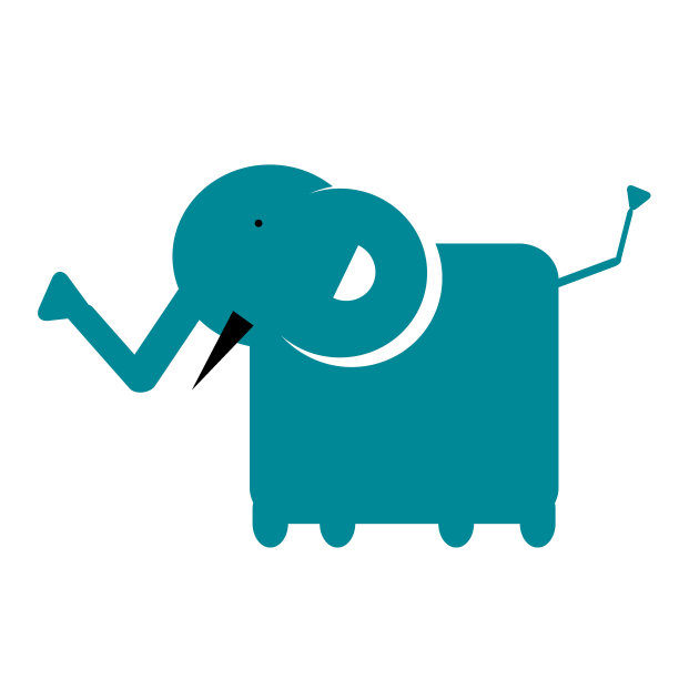 大象简单的艺术几何插图图片下载