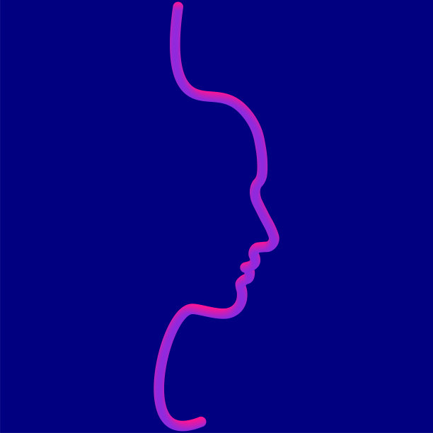 这女孩的脸排成霓虹色图片下载