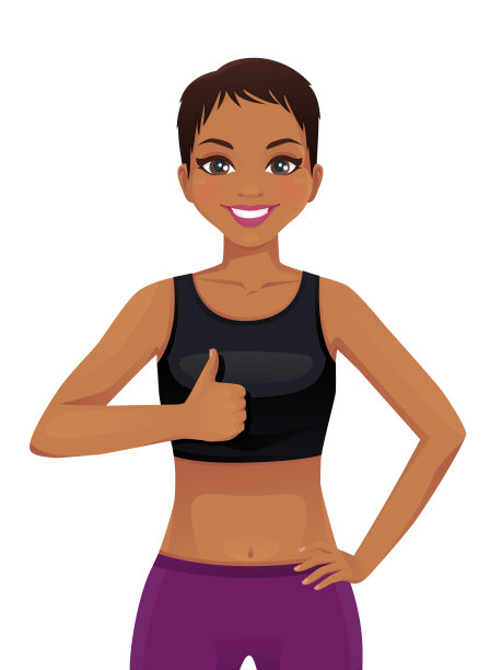 女运动员翘起大拇指图片下载