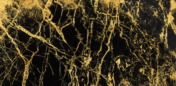 黑色大理石纹理与金色图案背景设计的封面或小册子，海报或现实的商业和设计艺术品。图片下载