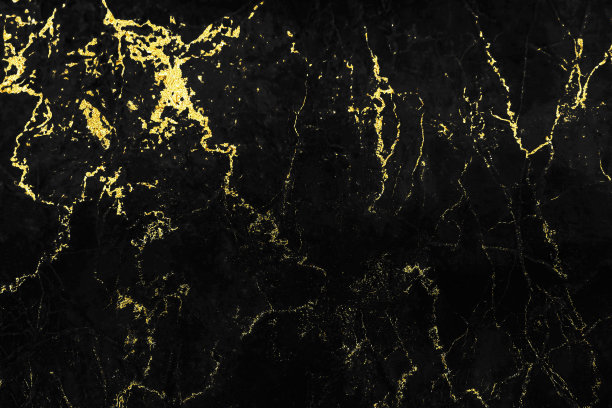 黑色大理石纹理与金色图案背景设计的封面或小册子，海报或现实的商业和设计艺术品。图片下载