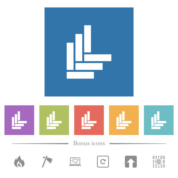 拼花图案平白色图标在方形背景图片下载