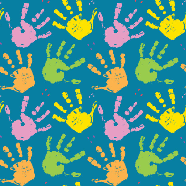 手戳无缝图案，油漆染背景矢量插图图片下载
