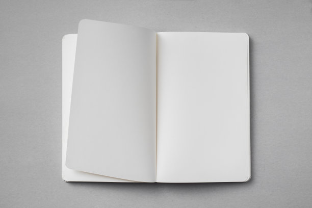 白色笔记本，灰色背景，翻页图片下载