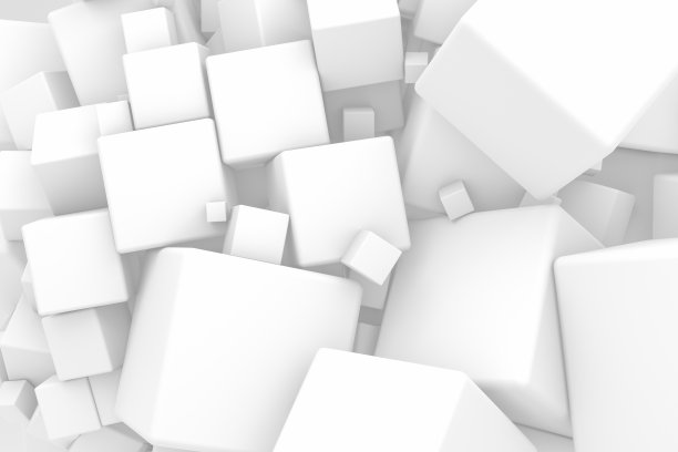 抽象的3D白色立方体背景图片下载
