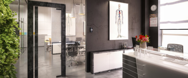 办公室设计:入口区域(全景)-三维可视化图片下载