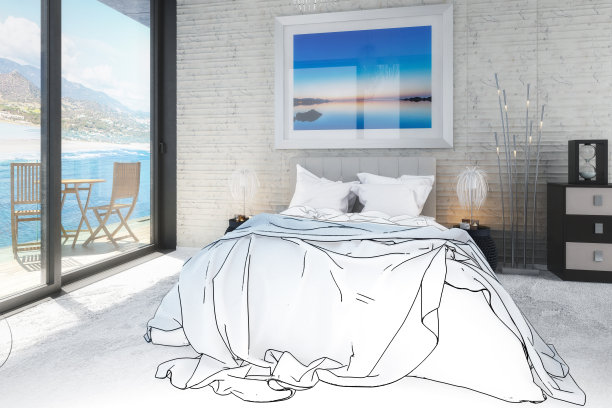 日光海景卧室(草案)- 3d可视化图片下载