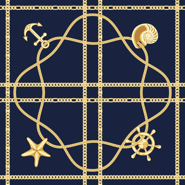 金链和海贝检查无缝模式。图片下载