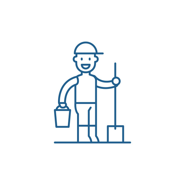 园丁线图标概念。园丁平面矢量符号、符号、轮廓插图。图片下载