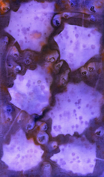 抽象的手绘织物，紫色的背景与树叶图片下载