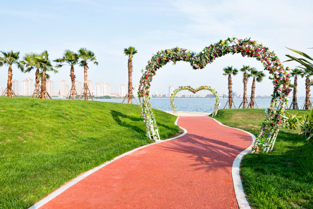 海边的婚礼拱门图片下载
