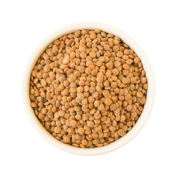 陶瓷盘子里的小扁豆种子图片下载