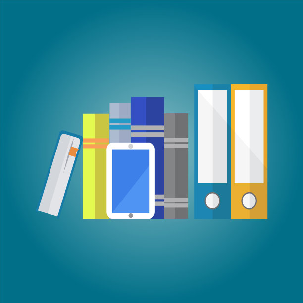 一大堆文件，文书工作。书桌，办公室，数字平板电脑。——插画家图片下载