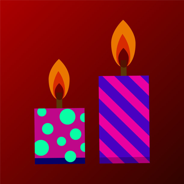 缤纷的蜡烛，明亮的蜡烛-插画图片下载