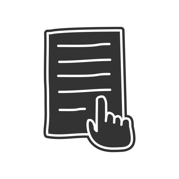 手和一张纸素描图标。移动概念和web应用图标的教育元素。字形，平面图标用于网站设计和开发，应用程序开发图片下载