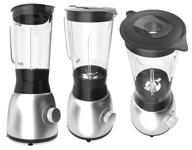 电动搅拌器。白色背景上的3D插图。厨房电器。图片下载