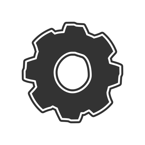 齿轮草图图标。移动概念和web应用图标的教育元素。字形，平面图标用于网站设计和开发，应用程序开发图片下载