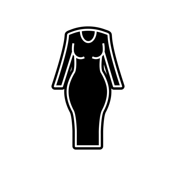 女人合身的服装图标。服装元素的移动概念和web应用程序图标。字形，平面图标用于网站设计和开发，应用程序开发图片下载