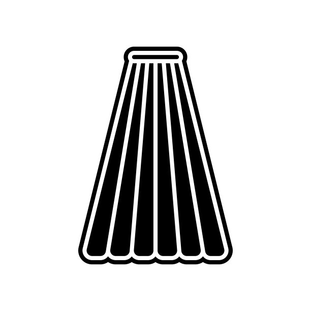 长裙女式服装偶像。服装元素的移动概念和web应用程序图标。字形，平面图标用于网站设计和开发，应用程序开发图片下载