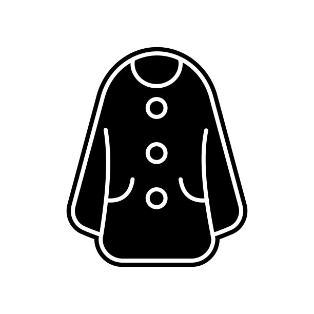 开襟羊毛衫，衣服，女性服饰偶像。服装元素的移动概念和web应用程序图标。字形，平面图标用于网站设计和开发，应用程序开发图片下载