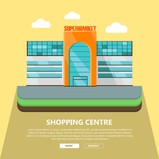 购物中心网页模板的平面设计。图片下载