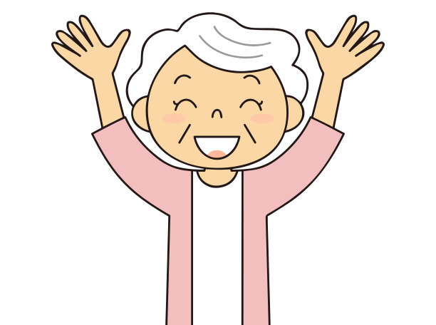 一位年长女性的姿势和各种各样的动作图片下载