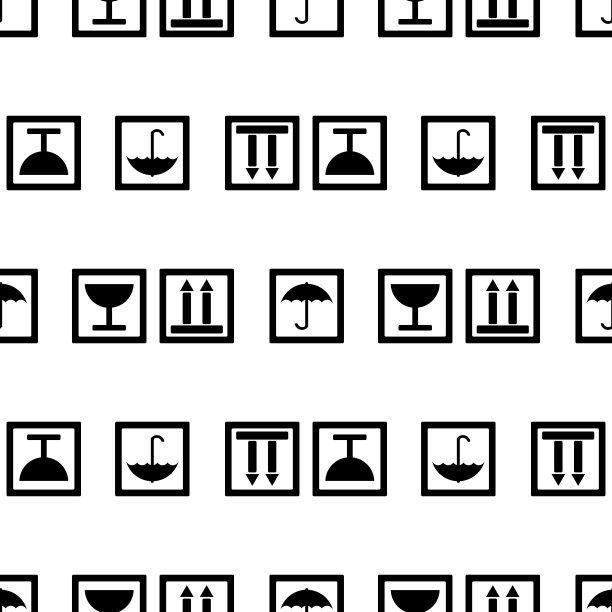 安全标志玻璃。无缝壁纸图案。图片下载