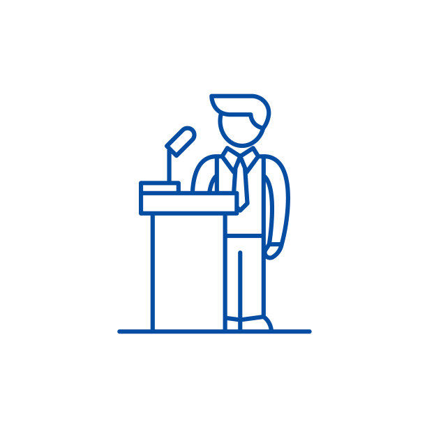 公共表现线图标概念。公共表现平面矢量符号、符号、轮廓插图。图片下载