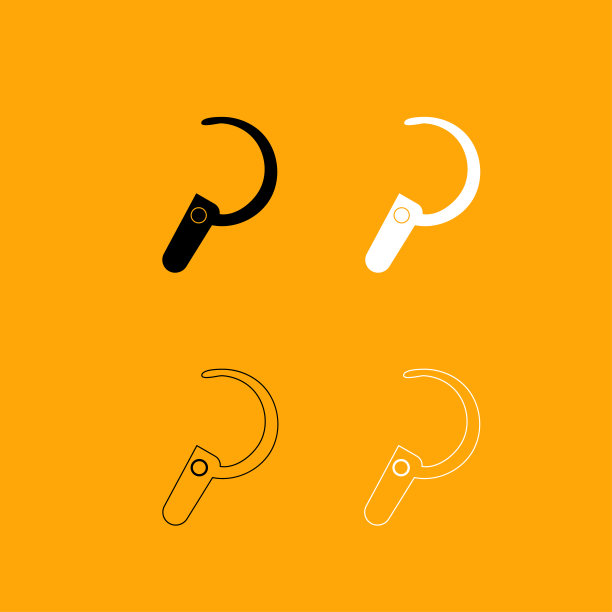 耳机设置黑白图标。图片下载