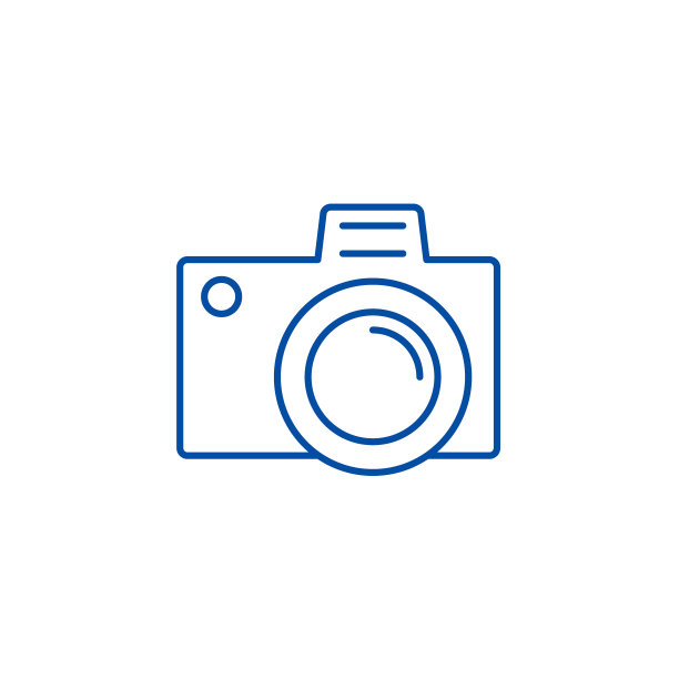 照相机标志线条图标概念。照相机标志扁平矢量符号、标志、轮廓插图。图片下载