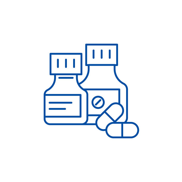 药丸线图标概念。丸平矢量符号、符号、轮廓插图。图片下载