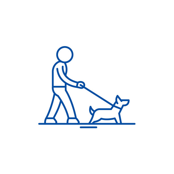 宠物护理线图标概念。宠物护理平面矢量符号、标志、大纲插图。图片下载