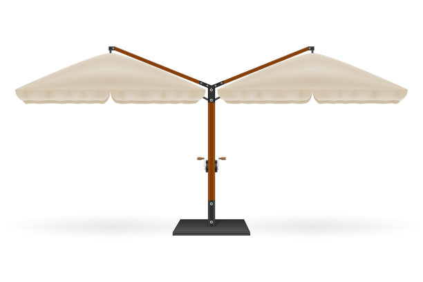 阳台或海滩矢量图上的酒吧和咖啡馆的大遮阳伞图片下载