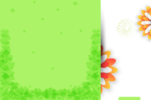 2019年春季促销宣传画，以渐变绿色为背景，白色的生活、辉光和鲜花。图片下载