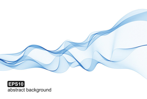 抽象的背景。白色背景的蓝色波浪用于演示，网站，传单，小册子。图片下载