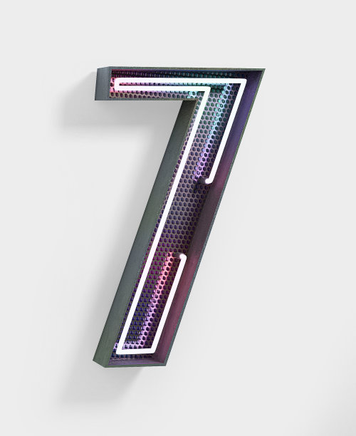 霓虹灯字体。7号图片下载