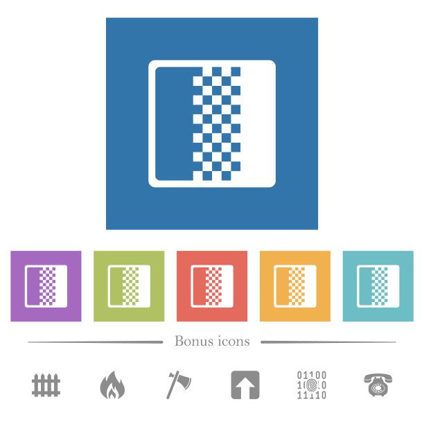 颜色渐变平坦的白色图标在方形背景图片下载