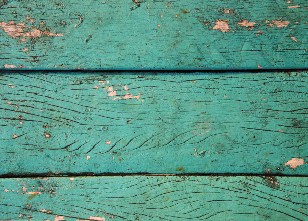 漆成蓝绿色的木板纹理。木材板俯视图照片背景。图片下载