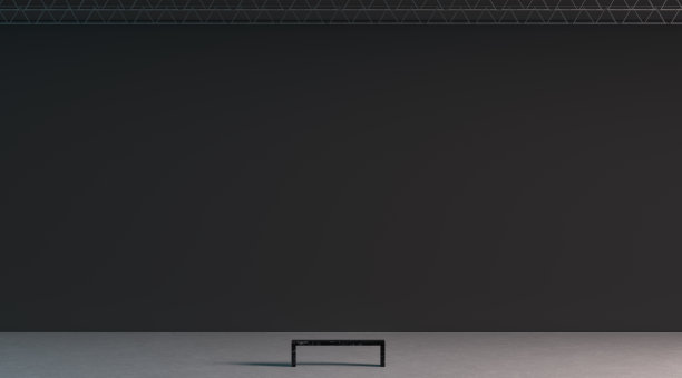 空白黑色巨大的画廊墙与长凳在博物馆模型图片下载