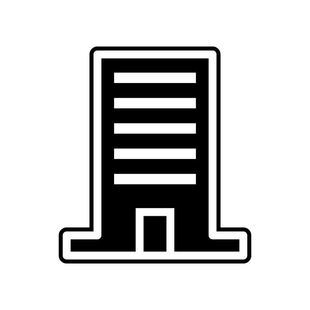 办公楼图标，建筑元素，适用于移动概念和Web应用，网站设计和App开发的标志、扁平图标图片下载